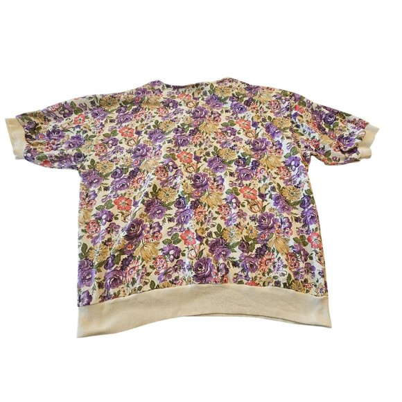 Cape Cod Sportswear Vintage 1980s Floral Print Womens Short Sleeves Top … - Picture 8 of 12